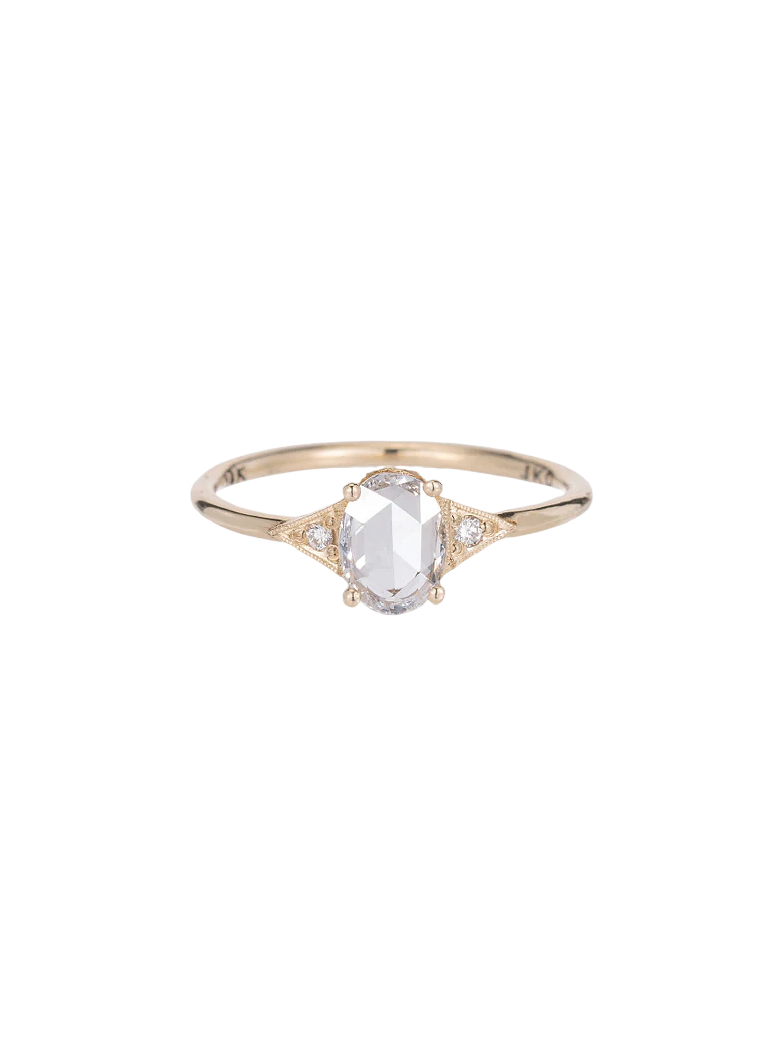 Oval Rose Cut Diamond Deco Ring